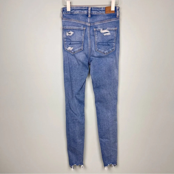 American Eagle Highest Rise Jegging Distressed Size 4 Long - Picture 8 of 8